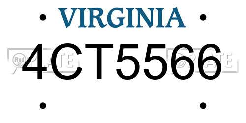 4CT5566 Virginia License Plate