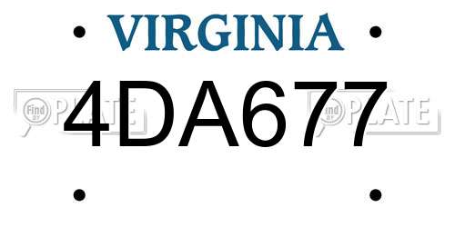 4DA677 Virginia License Plate