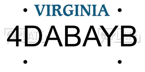 4DABAYB Virginia License Plate