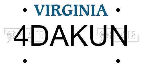 4DAKUN Virginia License Plate