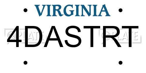 4DASTRT Virginia License Plate