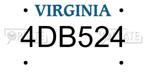 4DB524 Virginia License Plate