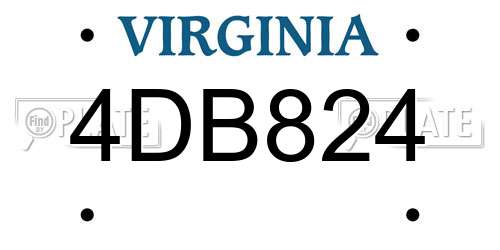4DB824 Virginia License Plate