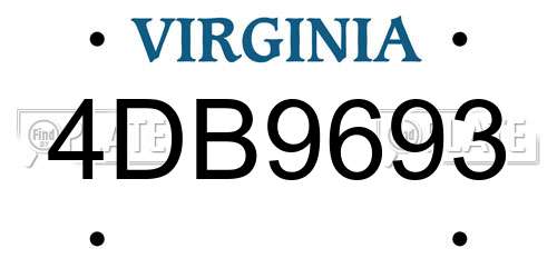 4DB9693 Virginia License Plate
