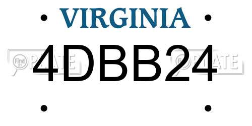 4DBB24 Virginia License Plate