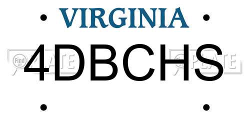 4DBCHS Virginia License Plate