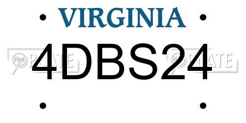 4DBS24 Virginia License Plate