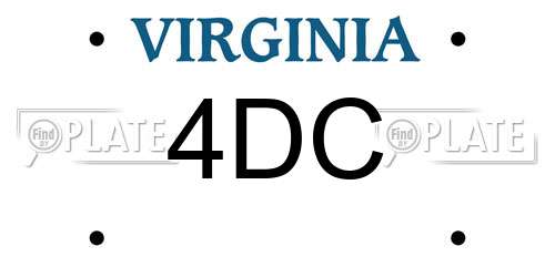 4DC Virginia License Plate