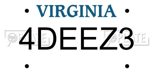 4DEEZ3 Virginia License Plate