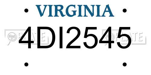 4DI2545 Virginia License Plate