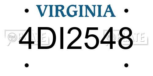4DI2548 Virginia License Plate