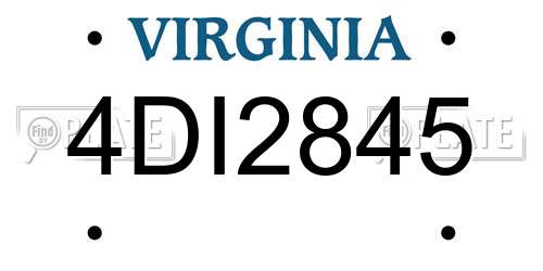 4DI2845 Virginia License Plate