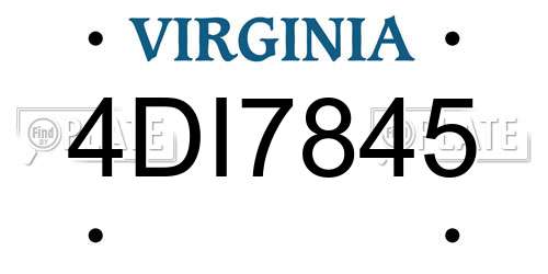 4DI7845 Virginia License Plate