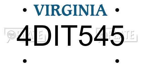 4DIT545 Virginia License Plate