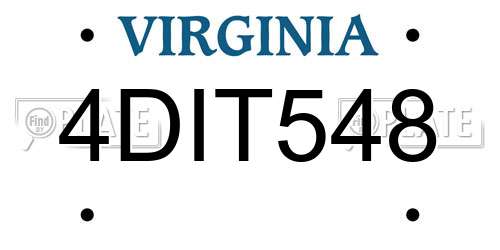 4DIT548 Virginia License Plate