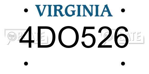 4DO526 Virginia License Plate