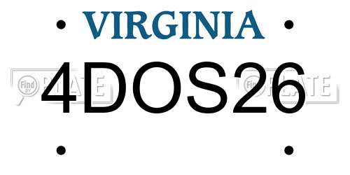 4DOS26 Virginia License Plate