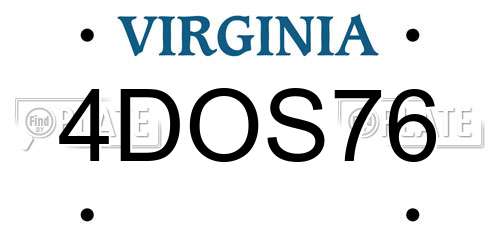 4DOS76 Virginia License Plate