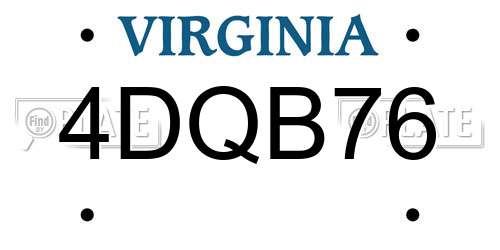 4DQB76 Virginia License Plate