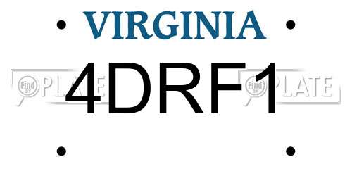 4DRF1 Virginia License Plate