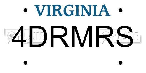 4DRMRS Virginia License Plate