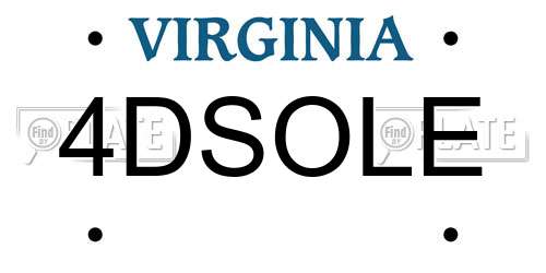 4DSOLE Virginia License Plate