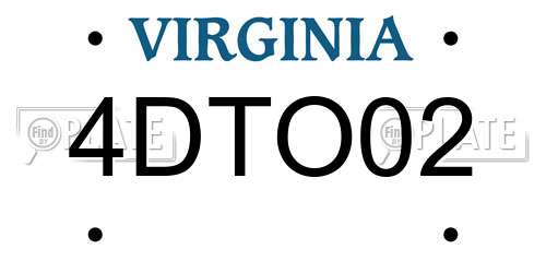 4DTO02 Virginia License Plate