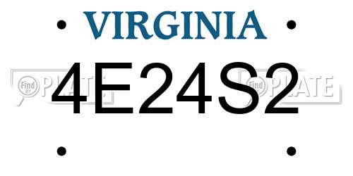 4E24S2 Virginia License Plate
