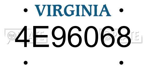 4E96068 Virginia License Plate