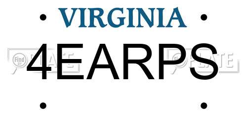 4EARPS Virginia License Plate