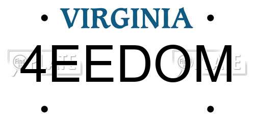 4EEDOM Virginia License Plate