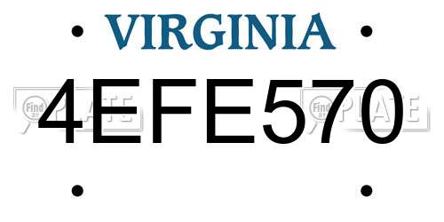 4EFE570 Virginia License Plate