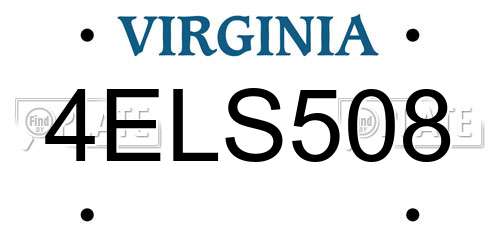 4ELS508 Virginia License Plate