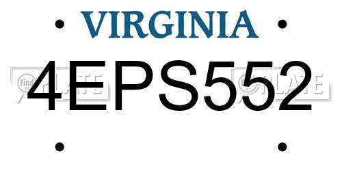 4EPS552 Virginia License Plate