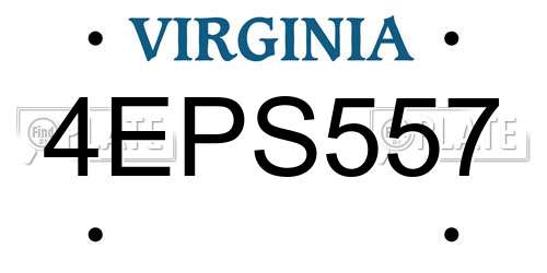 4EPS557 Virginia License Plate