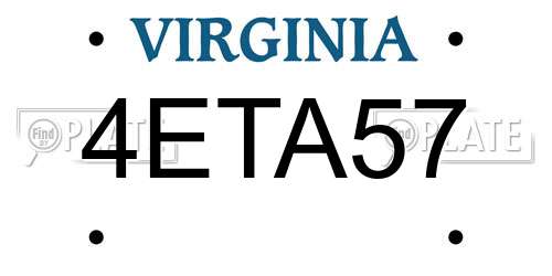4ETA57 Virginia License Plate