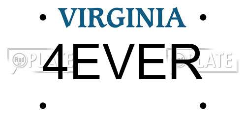4EVER Virginia License Plate
