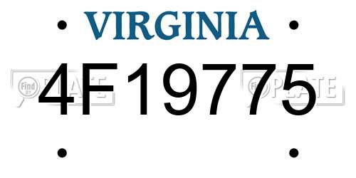 4F19775 Virginia License Plate