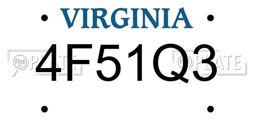 4F51Q3 Virginia License Plate
