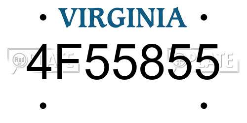 4F55855 Virginia License Plate