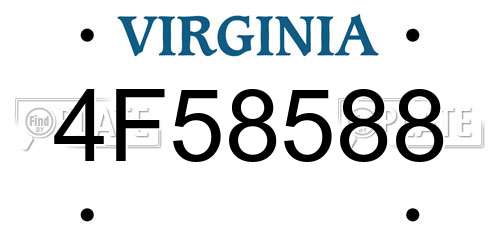 4F58588 Virginia License Plate
