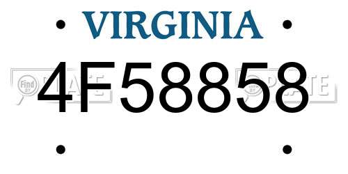 4F58858 Virginia License Plate