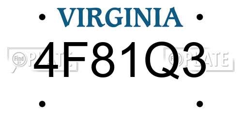 4F81Q3 Virginia License Plate