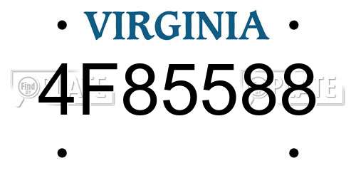 4F85588 Virginia License Plate