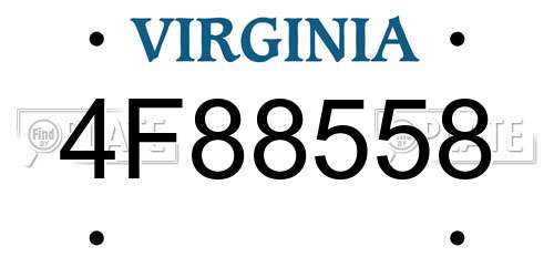 4F88558 Virginia License Plate