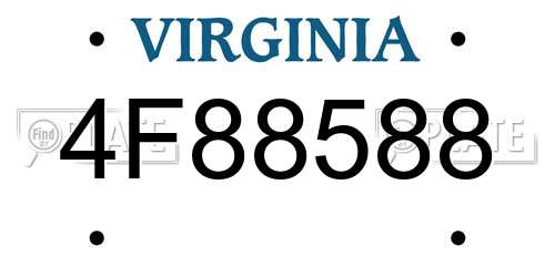 4F88588 Virginia License Plate