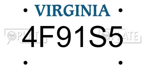 4F91S5 Virginia License Plate