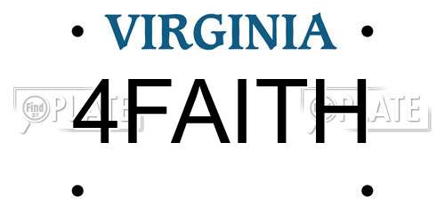4FAITH Virginia License Plate