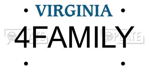 4FAMILY Virginia License Plate