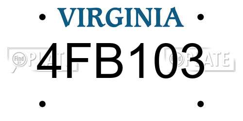 4FB103 Virginia License Plate